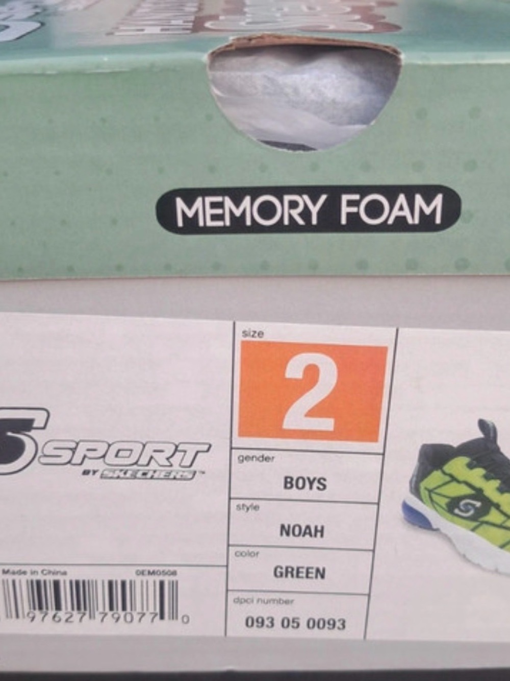 S Sport Step-Ins Kids Neon Green Sneakers Size 2 NWT - Picture 9 of 9